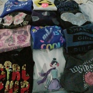 Girls Graphic Tops 5/6  Bundle of 12